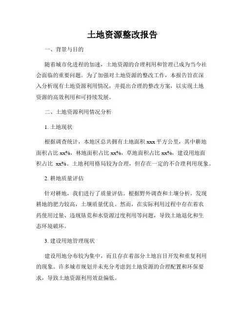 土地资源整改报告