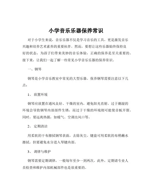 小学音乐乐器保养常识