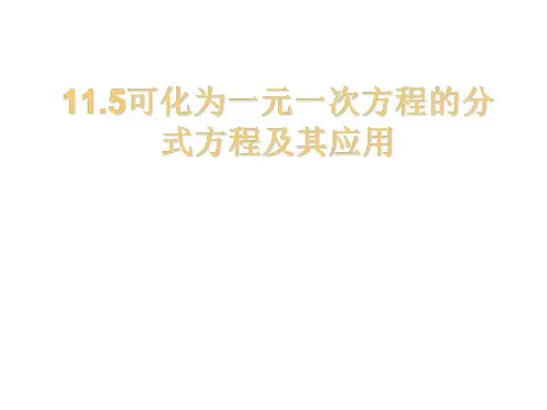 可化为一元一次方程的分式方程及其应用1-P