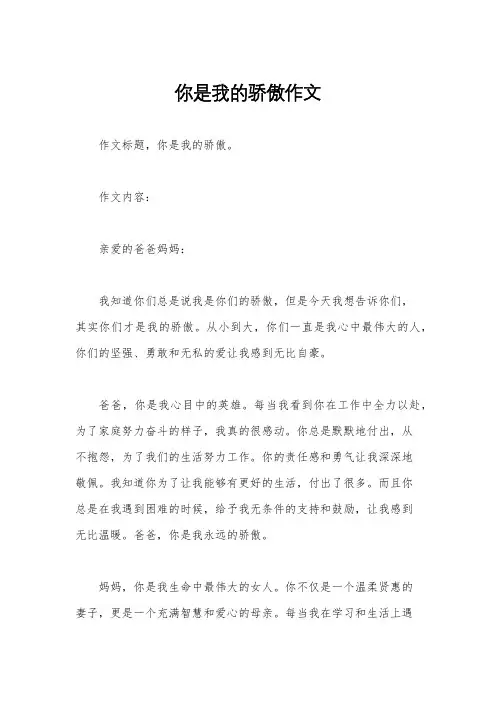 你是我的骄傲作文