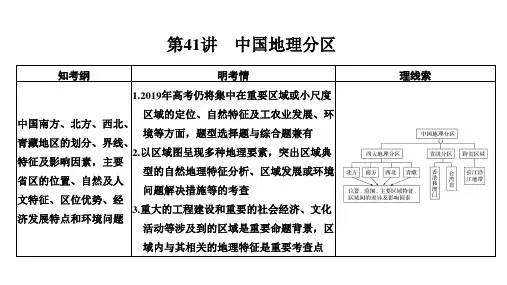 2019《高考总复习》湘教版地理课件：第十三单元+第41讲中国地理分区+