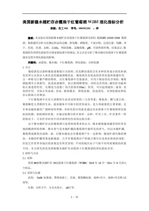 葡萄酒理化指标检测