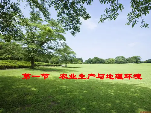 鲁教版高中地理必修二第三单元第1节《农业生产与地理环境》课件(共45张PPT)