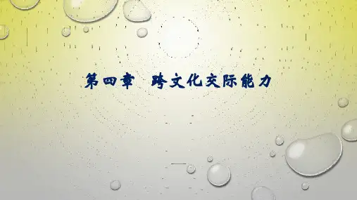 第四章   跨文化交际能力PPT