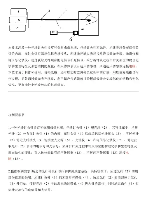 光纤针灸针诊疗和探测成像系统的制作技术