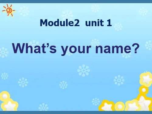 《What's your name》PPT(完美版)