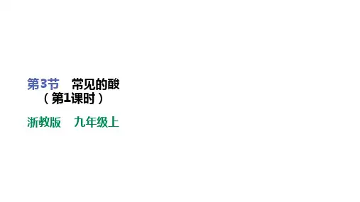 浙教版九年级上册科学第一章第二节 常见的酸1学习课件