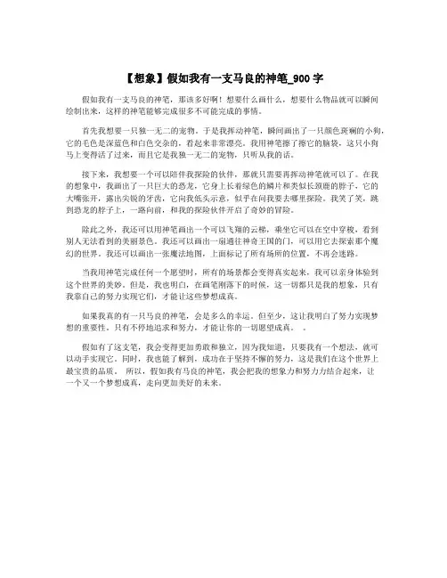 【想象】假如我有一支马良的神笔_900字