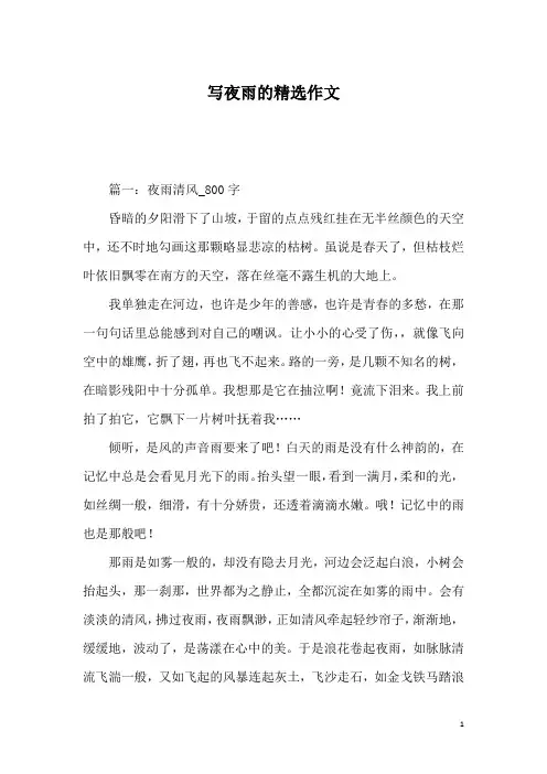 写夜雨的精选作文