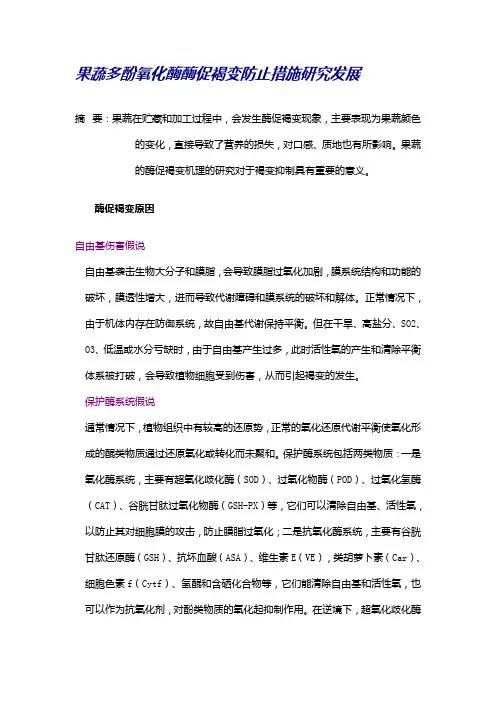 果蔬多酚氧化酶酶促褐变防止措施研究发展