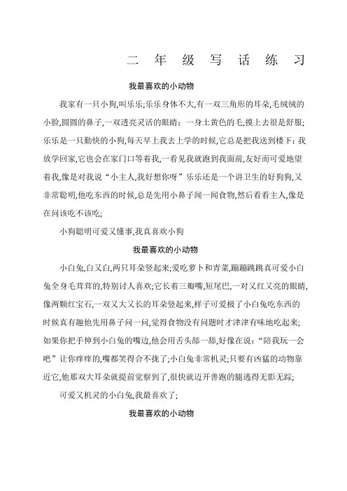 二年级写话练习