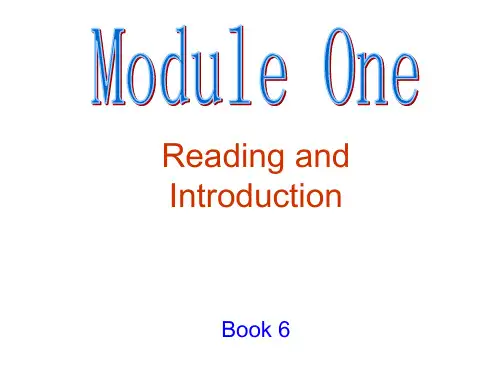 外研版选修六Module1 Reading and introduction课件