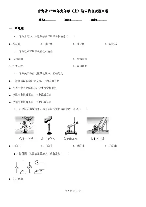 青海省2020年九年级(上)期末物理试题B卷