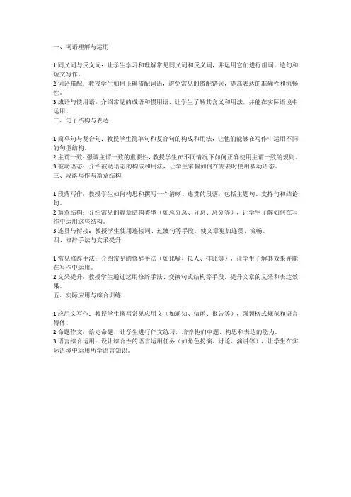 2023语言文字运用专题训练