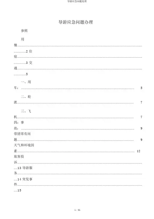 导游应急问题处理