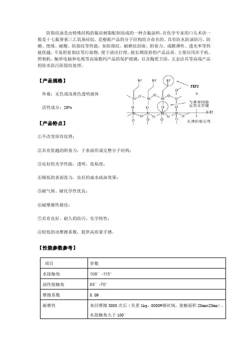 防指纹油