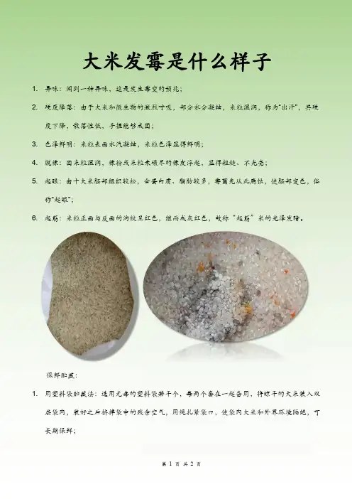 大米发霉是什么样子