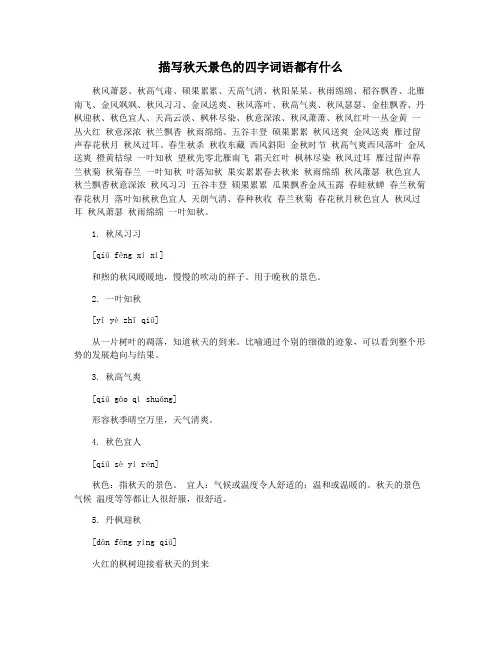 描写秋天景色的四字词语都有什么