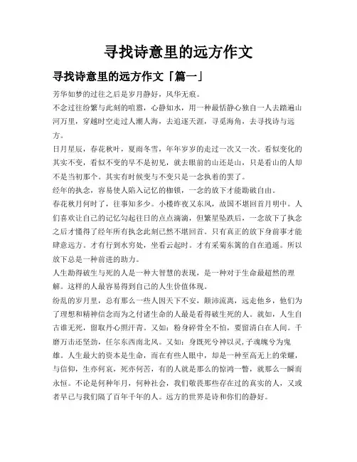 寻找诗意里的远方作文