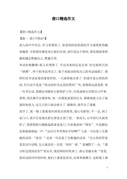 借口精选作文