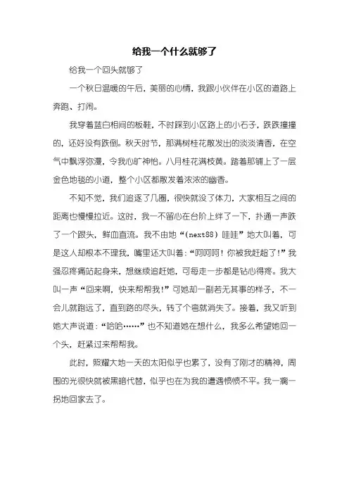 四年级作文：给我一个什么就够了作文400字