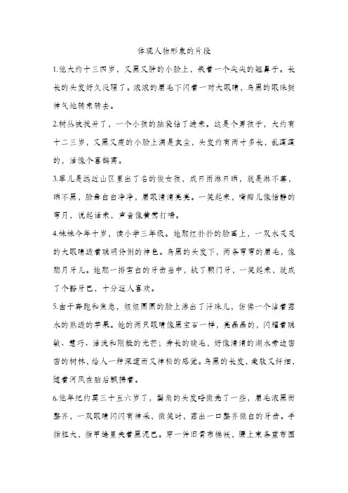 体现人物形象的片段