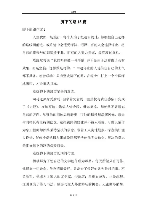 脚下的路15篇