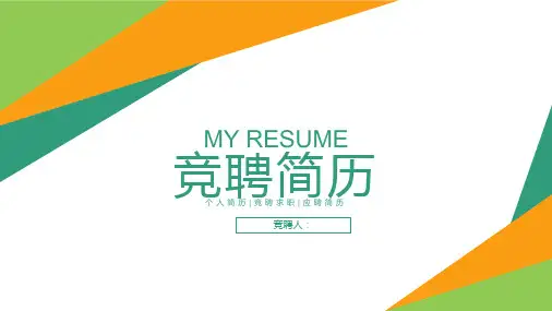 扁平化时尚简约线条个人求职竞聘简历PPT模板课件