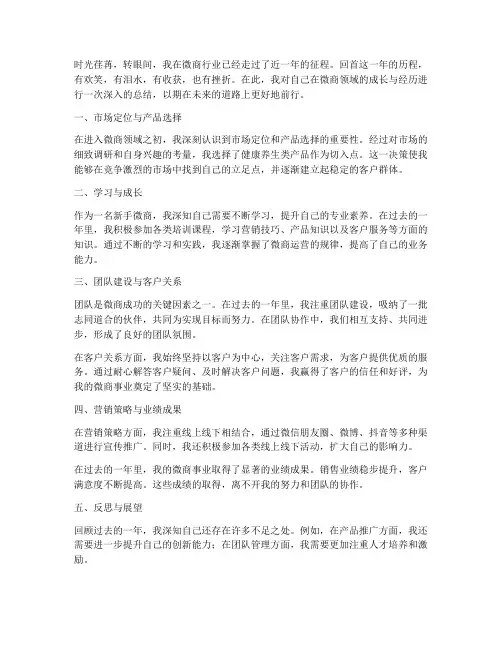 微商个人总结范文