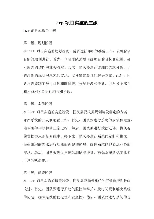 erp项目实施的三级