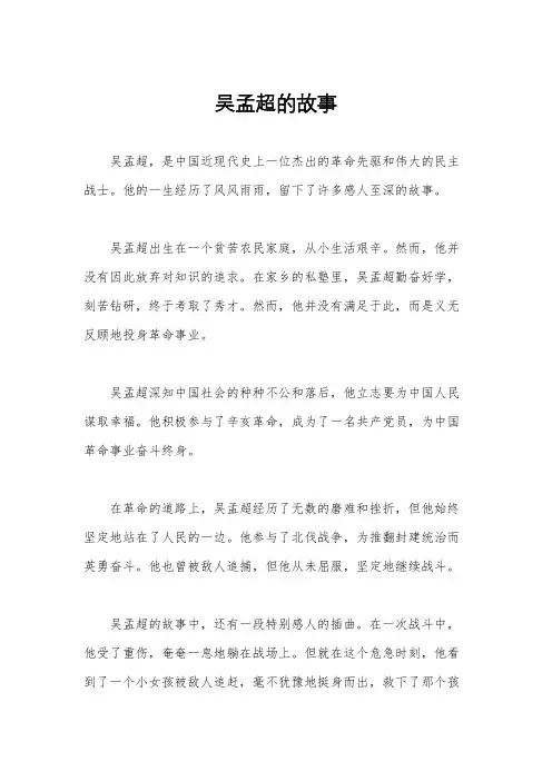吴孟超的故事