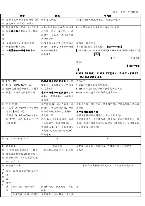微管、微丝、中间纤维