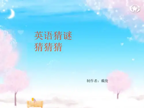 (完整版)英语猜谜游戏