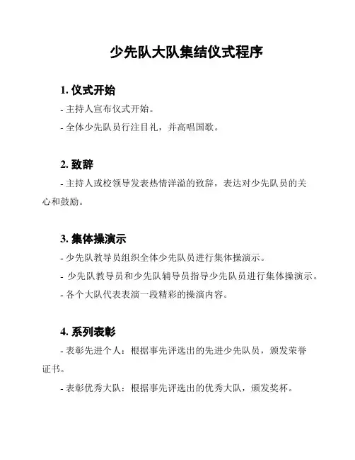 少先队大队集结仪式程序