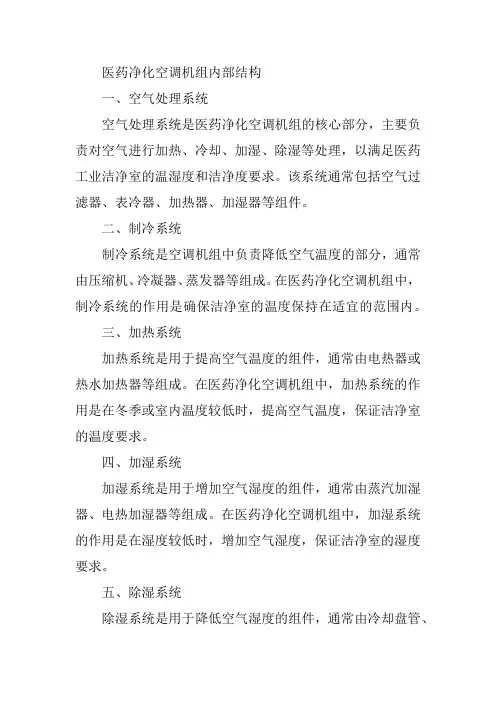 医药净化空调机组内部结构