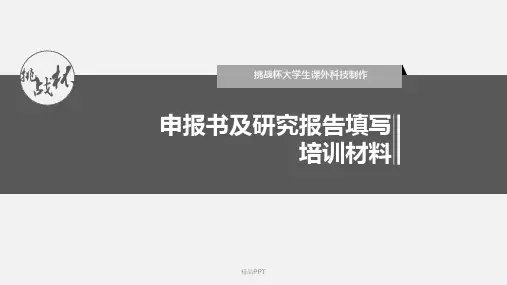 大学生挑战杯申报书及说明书填写培训材料