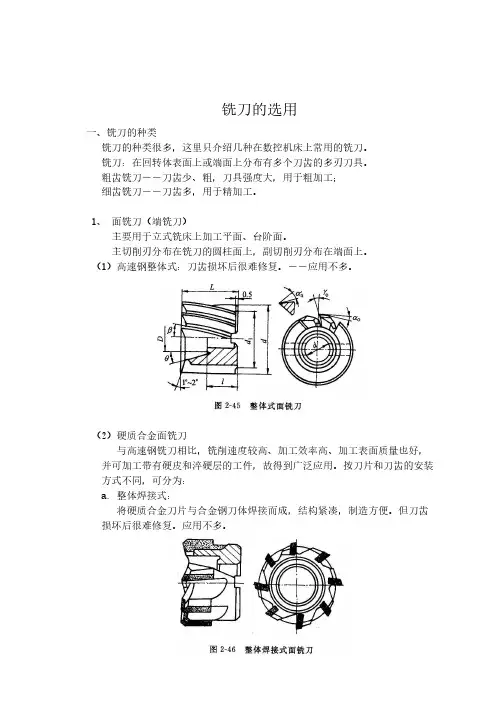 铣刀的选用