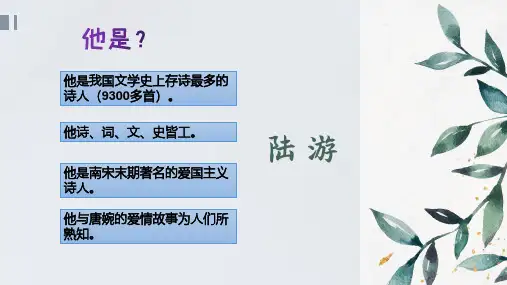 陆游《书愤》精品课件(21张)