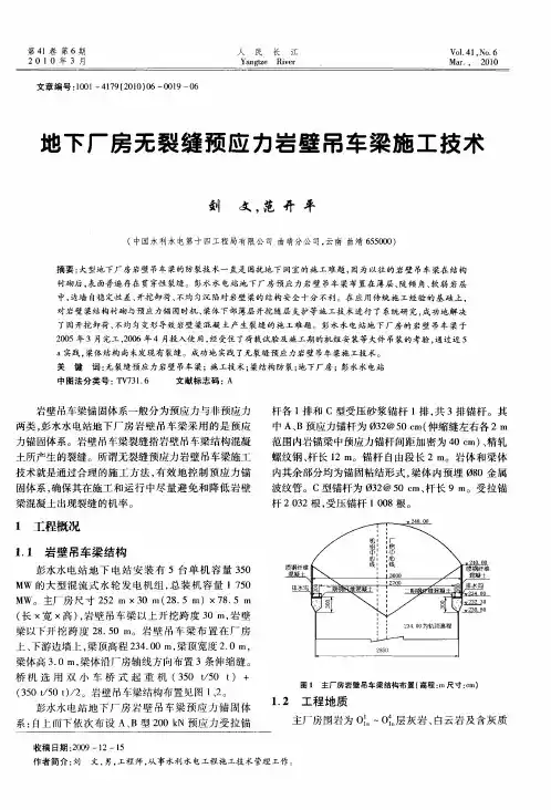 地下厂房无裂缝预应力岩壁吊车梁施工技术