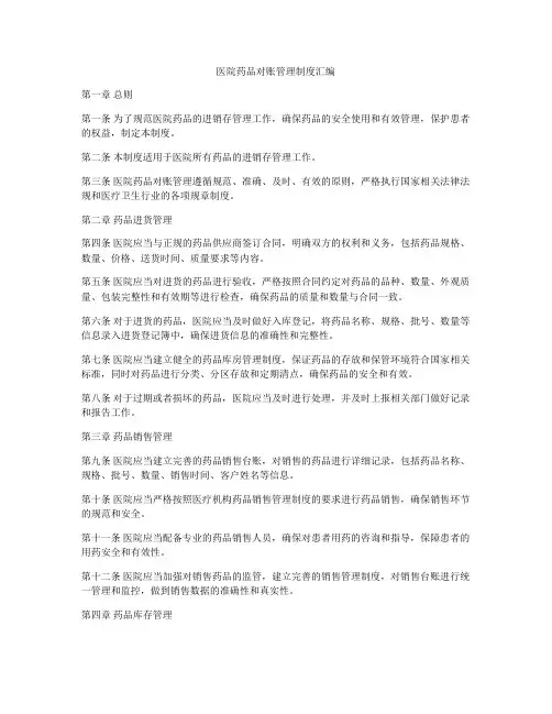 医院药品对账管理制度汇编