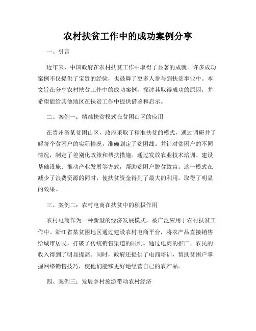 农村扶贫工作中的成功案例分享