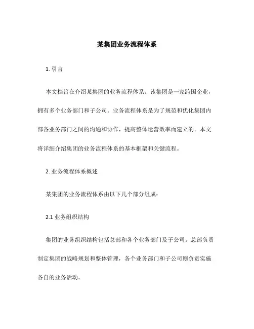 某集团业务流程体系