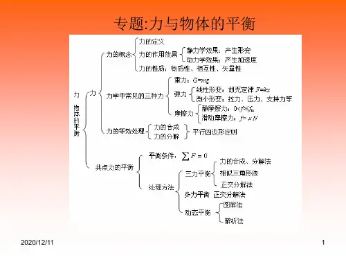 专题：高一物理必修1力、物体的平衡总复习PPT教学课件