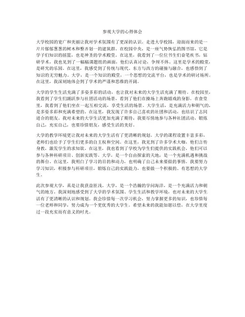参观大学的心得体会