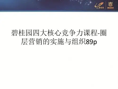 碧桂园四大核心竞争力课程-圈层营销的实施与组织89p