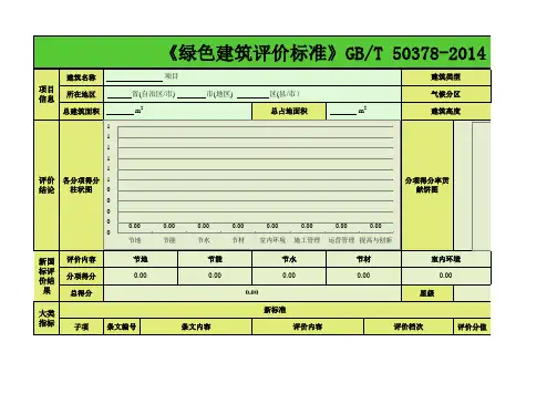 附录E 《绿色建筑评价标准》GBT 50378-2014评价工具表 (2)