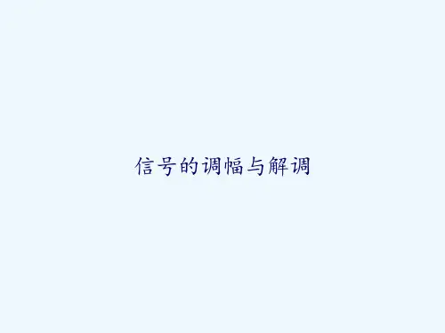 信号的调幅与解调-PPT