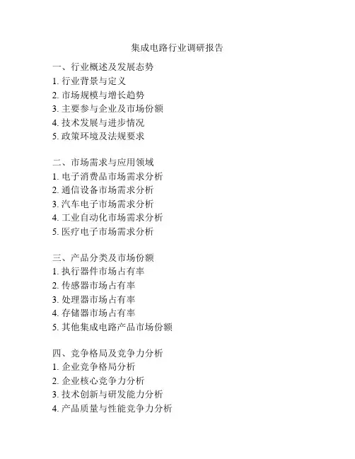 集成电路行业调研报告