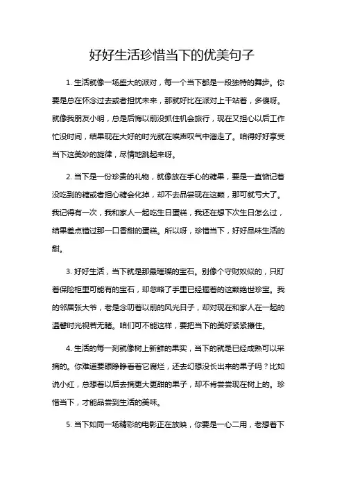 好好生活珍惜当下的优美句子
