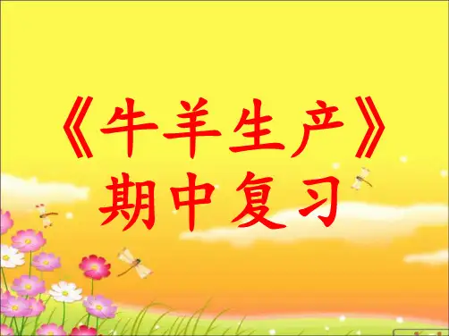 牛羊生产期中复习